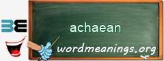 WordMeaning blackboard for achaean